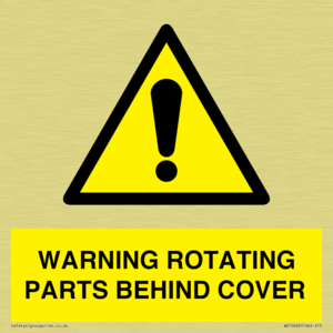 WARNING ROTATING PARTS BEHIND COVER